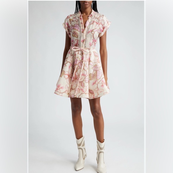 Floral Print Embellished Matchmaker Dress - Picture 7 of 13
